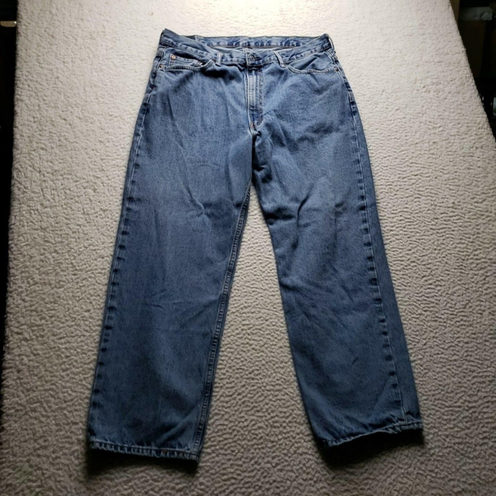 Levis 550 Jeans Mens 37x29 Blue Relaxed Fit Tapered Denim Pants Med Wash